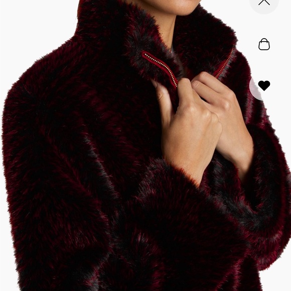Generation Love Burgundy-Black Faux Fur Jacket - Picture 5 of 9